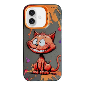 Skal iPhone 16 - Färgglad Figur Glad Katt