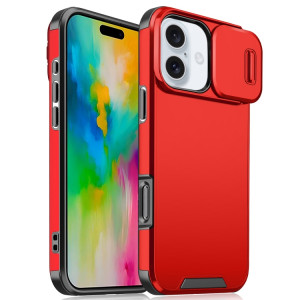 Skal iPhone 16 - Skjutbart kameraskydd röd