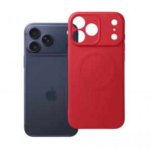 Skal iPhone 17 Pro Max / iPhone 18 Pro Max - Silikon Magsafe Mörk Röd