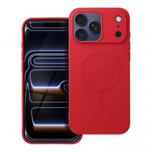 Skal iPhone 17 Pro Max - Silikon Magsafe Mörk Röd