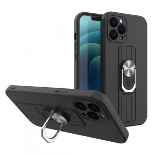 Skal iPhone SE2022 / iPhone SE2020 / iPhone 8 / iPhone 7 / iPhone 6S / iPhone 6 - Svart med ringhållare