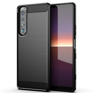 Skal Sony Xperia 1 III - Borstad Kolfiber Svart SK-SX1III-01