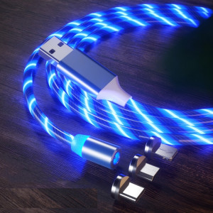 magnetisk laddkabel blå led