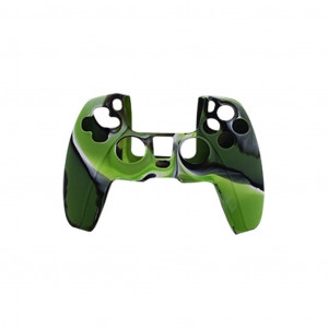 PS5 kontroll silikonskydd fodral Camouflage grön
