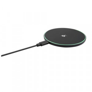 Trådlös Laddare QI 10W USB-C 1m med LED-ring Essentials 1110015