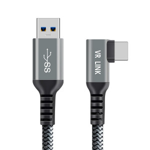USB-C - USB-A Kabel 3m Vinklad 90 grader VR Link 590292