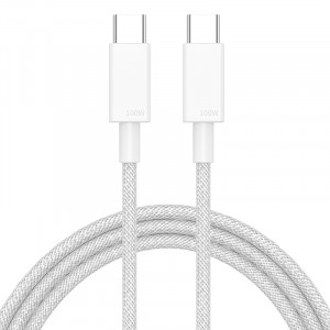 USB-C - USB-C kabel 100W 3m Slitstark vit