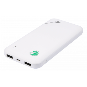 Powerbank 10000mAh med 2 USB-A Essentials vit