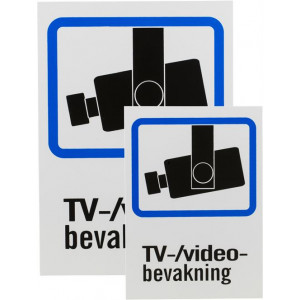 Skylt Kameraövervakning TV/Video-bevakning A4 + A5