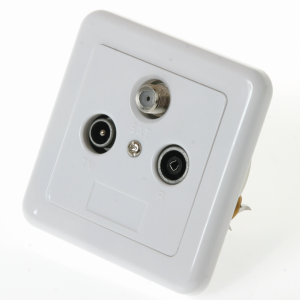 RF Skärmad, Vit. För TV/FM/Satellit Signaler Qnect 303691