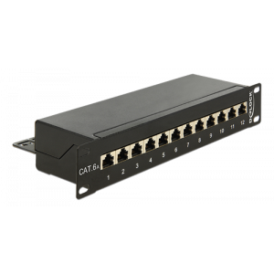 10" Patch Panel with 12 Ports Cat.6A black 43310