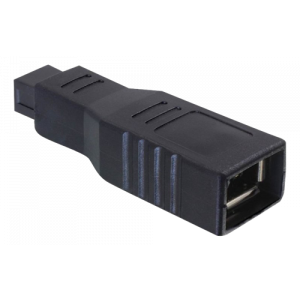 Firewire adapter IEEE 1394 9 stift hane FW800 till 6 stift FW400 hona, DeLock 65154, Firewireadapter 9-pin hane - 6-pin hona FW800 - FW400