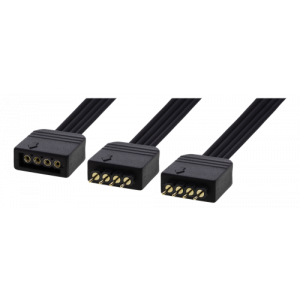 DELTACO GAMING LED Strip 2-vägs splitterkabel, passiv, 4-pin, 0,15m, s GAM-059