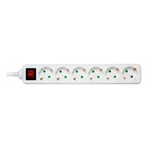 Grenuttag 6 uttag 5m kabel Deltaco GT-0652