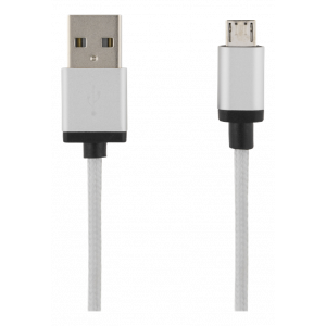 Micro USB - USB-A kabel 1m Synk Laddning Tygklädd