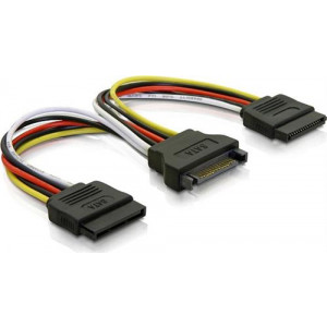 Strömkabel SATA - 2 x SATA (hane-hona) splitter SATA strömförgrening