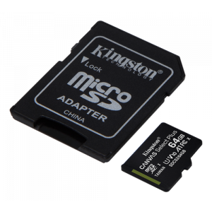 microSD - 64GB Kingston 100Mb/s + Adapter