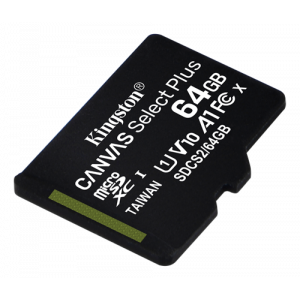 microSD - 64GB Kingston 100Mb/s.