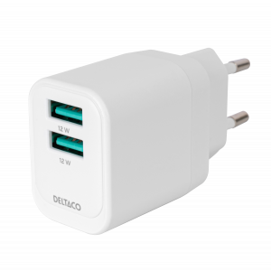 Laddare USB-A 12W 2-portar