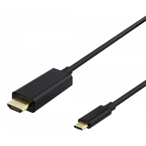 Deltaco USB-C to HDMI 4K 2m Black