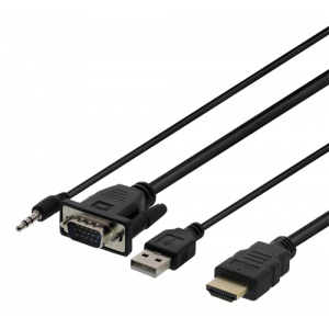 VGA - HDMI och ljudkabel FHD, drivs via USB, 2m VGA-HDMI17