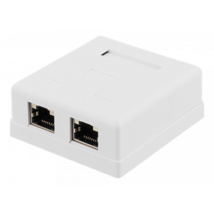 Vägguttag utanpåliggande 2xRJ45 Cat6 Skärmat