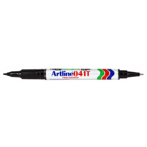 Märkpenna Artline 041T Permanent 0.4-1mm 2i1 Svart