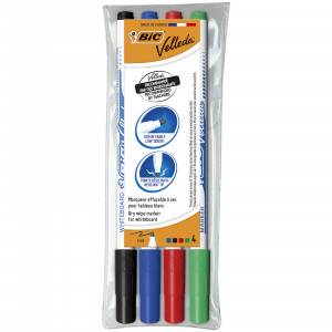 Whiteboard Penna Rund Spets Bic 1721 Färger 4-pack