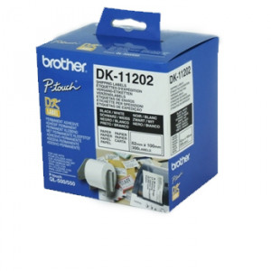 Brother DK-11202 etikett-tejp Svart på vitt