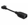 DeLOCK 83104 USB-kablar 0,11 m Micro-USB B USB A Hane Hona Svart