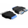 DeLOCK 65324 kabeladaptrar USB 3.0 19 Pin Buchse Svart