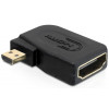 DeLOCK HDMI A/micro-D 19-p HDMI-A F 19-p micro HDMI-D M Svart