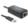 DeLOCK 62121 kabeladaptrar USB3.0-A RJ45 Svart