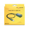 DeLOCK 62121 kabeladaptrar USB3.0-A RJ45 Svart
