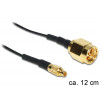 DeLOCK 88471 kabeladaptrar MMCX SMA Guld, Svart