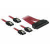 DeLOCK Cable SAS 32pin > 4x SATA metal (SFF 8484 - 4x SATA) 50cm 0.5m Röd SATA-kablar
