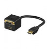 Goobay MMK ADAP HDMI > DVI-D + HDMI HDMI M DVI F + HDMI F Svart