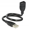 DeLOCK 35cm USB 2.0 USB-kablar 0,35 m USB A Hane Hona Svart