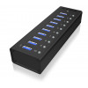 ICY BOX IB-AC6110 gränssnittshubbar USB 3.0 (3.1 Gen 1) Micro-B 5000 Mbit/s Svart