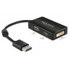 DeLOCK 0.16m DisplayPort/VGA+HDMI+DVI 0.16m DisplayPort VGA + HDMI + DVI Svart