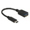 DeLOCK 0.15m USB 3.1 USB-kablar 0,15 m USB C USB A Hane Hona Svart