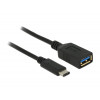 DeLOCK 0.15m USB 3.1 USB-kablar 0,15 m USB C USB A Hane Hona Svart