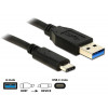 DeLOCK 0.5m USB3.1-C/USB3.1-A USB-kablar 0,5 m USB A USB C Hane Svart