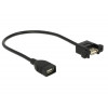 DeLOCK 0.25m 2xUSB2.0-A USB-kablar 0,25 m USB A Hona Svart