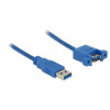 DeLOCK USB 3.0 A, 1m USB-kablar USB A Hane Hona Blå