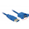 DeLOCK USB 3.0 A, 1m USB-kablar USB A Hane Hona Blå