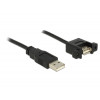 DeLOCK 1m 2xUSB2.0-A USB-kablar USB A Hane Hona Svart