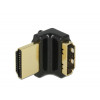 DeLOCK HDMI-A/HDMI-A, F/M, 90° Svart