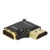 DeLOCK HDMI-A/HDMI-A, F/M, 90° Svart
