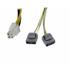 Modulär PSU strömkabel 4 pin - 2 x Molex PSU-4-2M